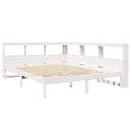 Bookcase Bed without Mattress White 160x200 cm Solid Wood Pine