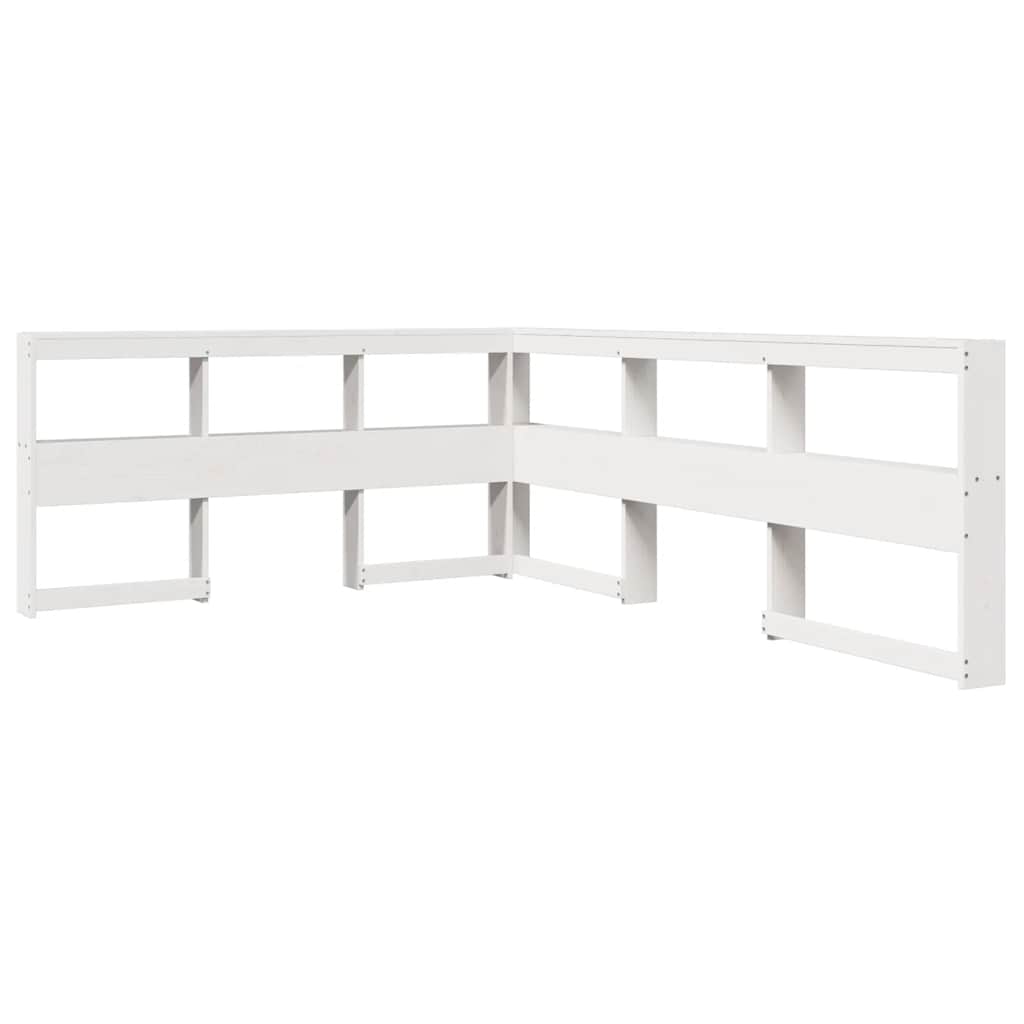 Bookcase Bed without Mattress White 160x200 cm Solid Wood Pine