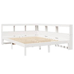 Bookcase Bed without Mattress White 150x200 cm Solid Wood Pine