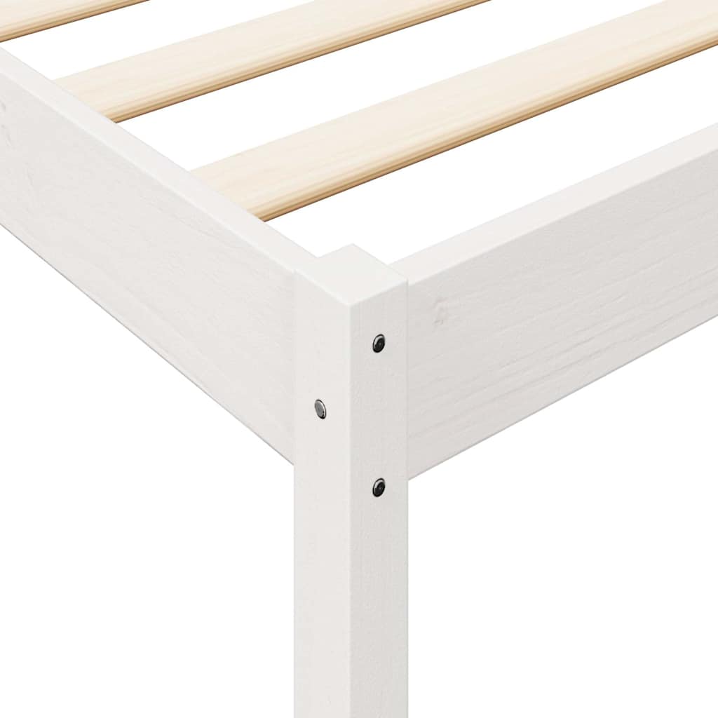 Bookcase Bed without Mattress White 150x200 cm Solid Wood Pine