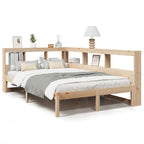 Bookcase Bed without Mattress 120x200 cm Solid Wood Pine