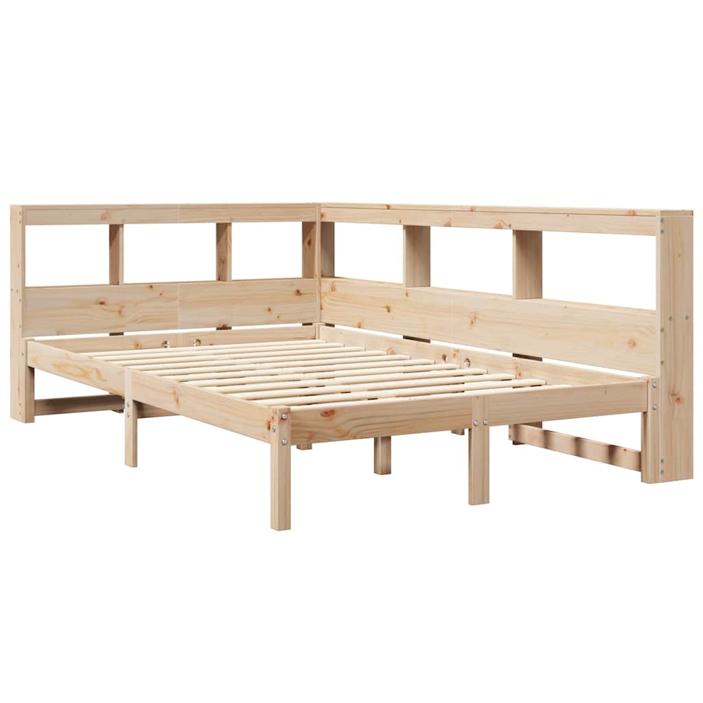 Bookcase Bed without Mattress 120x200 cm Solid Wood Pine