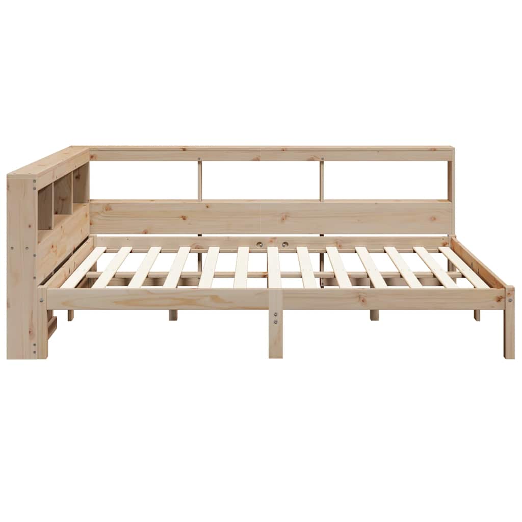 Bookcase Bed without Mattress 120x200 cm Solid Wood Pine