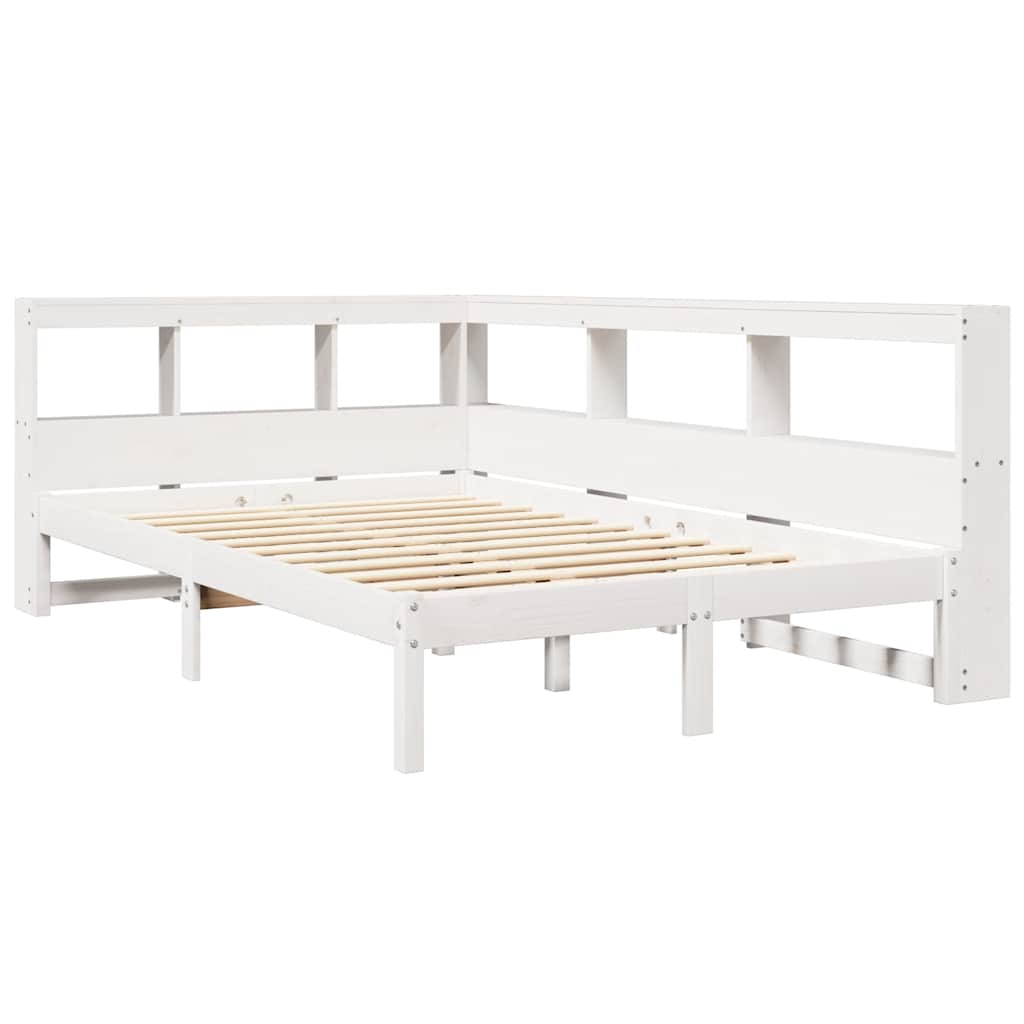 Bookcase Bed without Mattress White 120x190 cm Solid Wood Pine