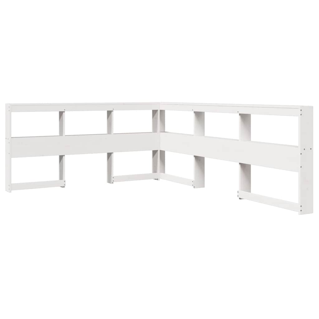 Bookcase Bed without Mattress White 120x190 cm Solid Wood Pine