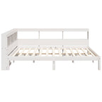 Bookcase Bed without Mattress White 120x190 cm Solid Wood Pine