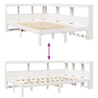Bookcase Bed without Mattress White 120x190 cm Solid Wood Pine