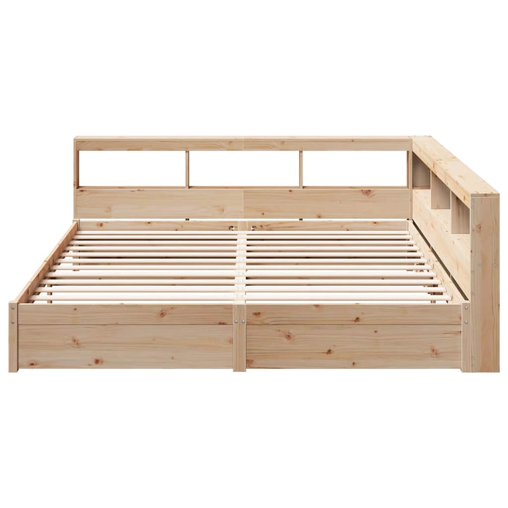 Bookcase Bed without Mattress 200x200 cm Solid Wood Pine