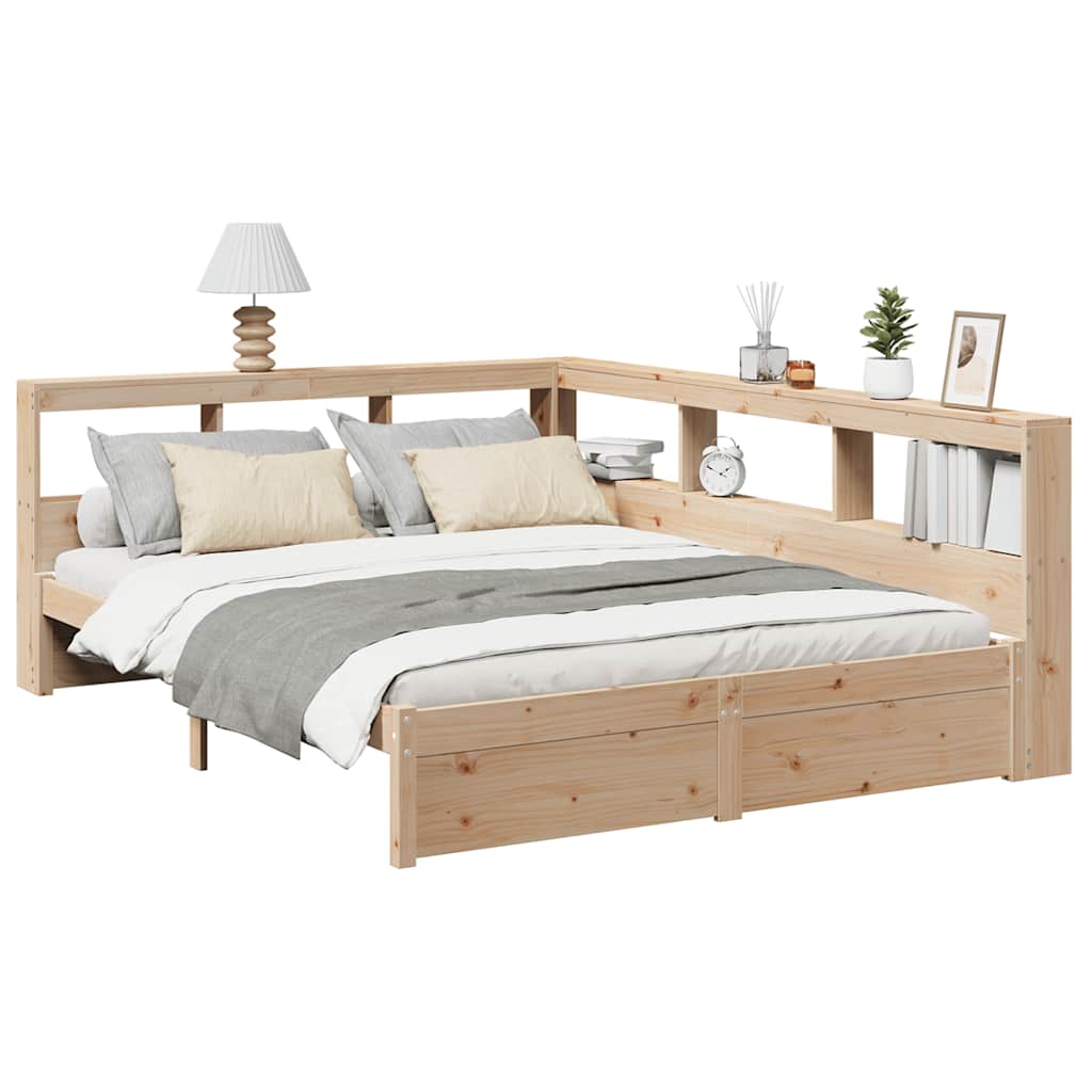 Bookcase Bed without Mattress 160x200 cm Solid Wood Pine