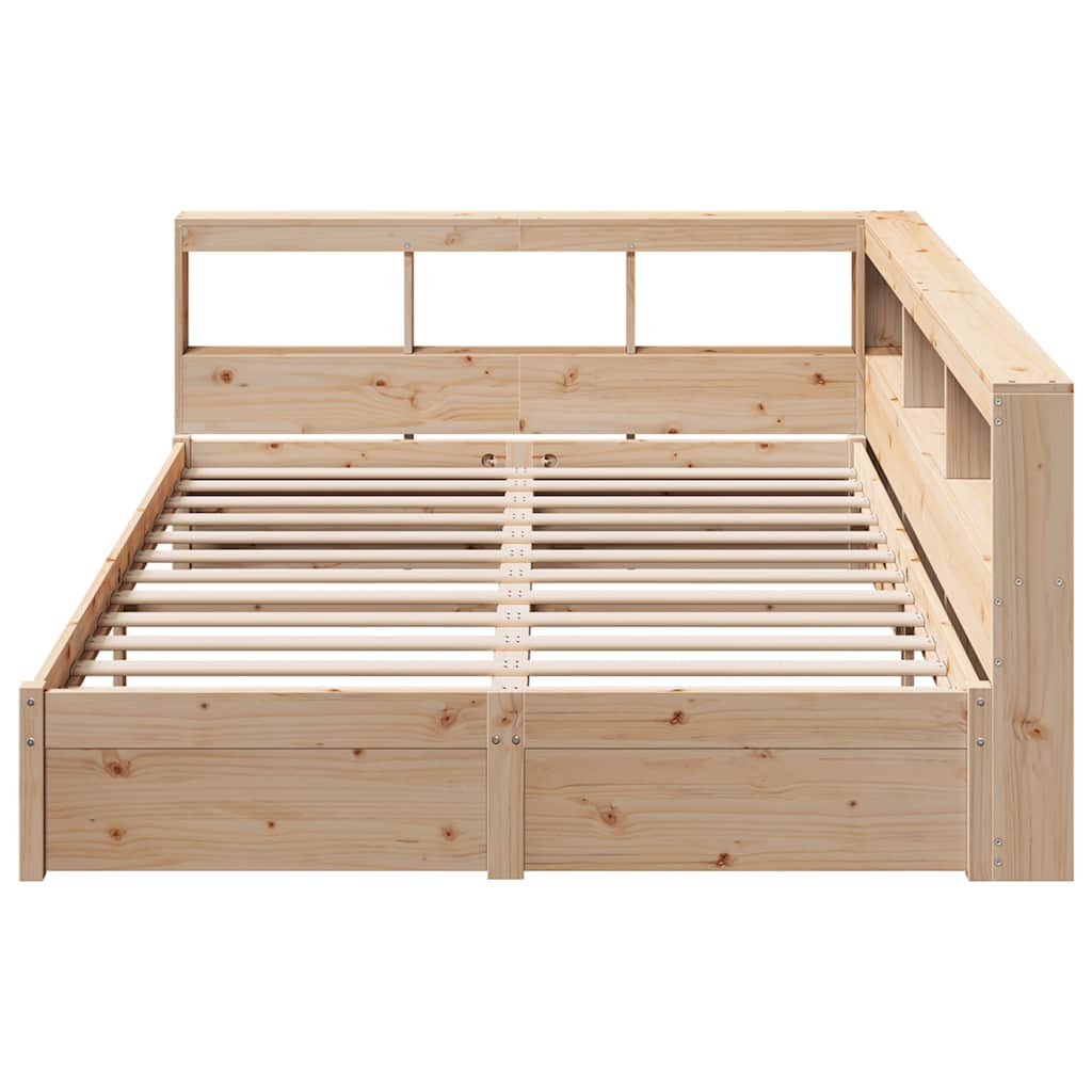Bookcase Bed without Mattress 160x200 cm Solid Wood Pine