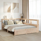 Bookcase Bed without Mattress 160x200 cm Solid Wood Pine