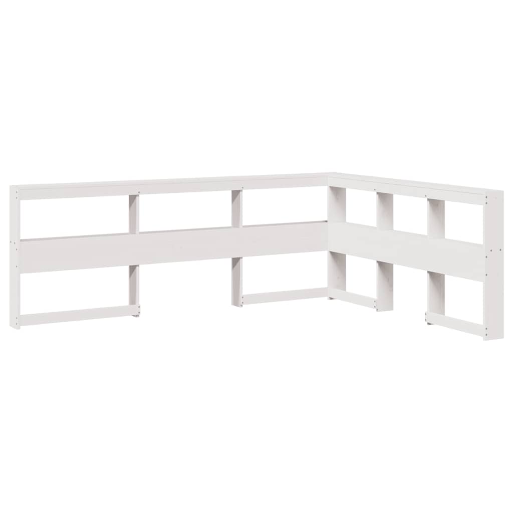 Bookcase Bed without Mattress White 160x200 cm Solid Wood Pine