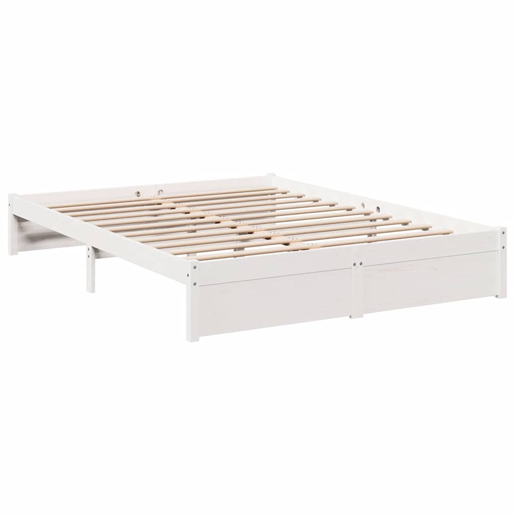 Bookcase Bed without Mattress White 160x200 cm Solid Wood Pine