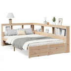 Bookcase Bed without Mattress 120x200 cm Solid Wood Pine