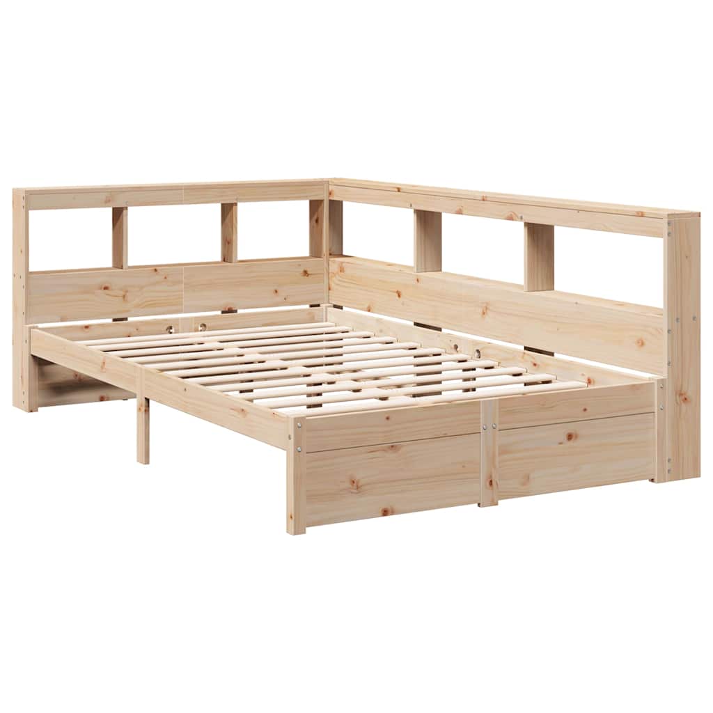 Bookcase Bed without Mattress 120x200 cm Solid Wood Pine