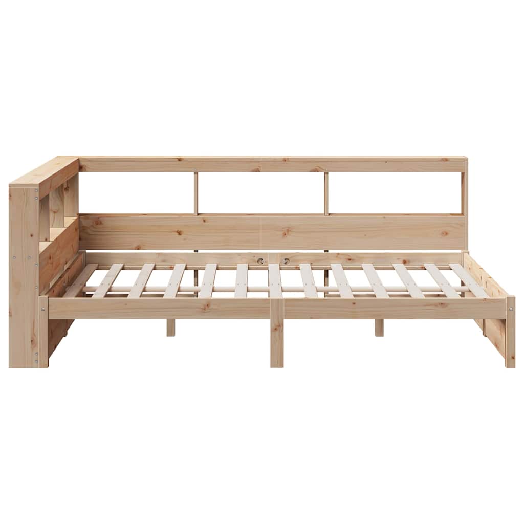 Bookcase Bed without Mattress 120x200 cm Solid Wood Pine