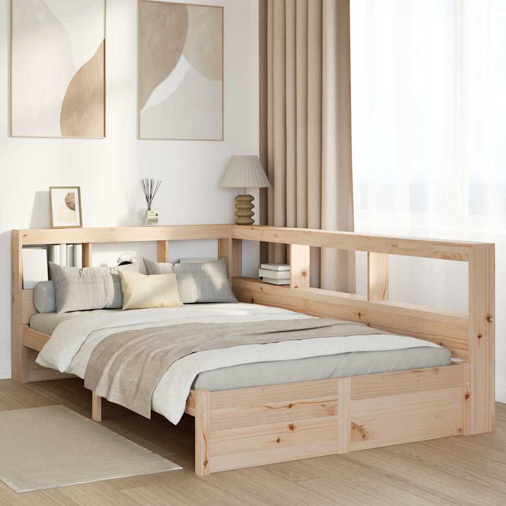 Bookcase Bed without Mattress 120x200 cm Solid Wood Pine