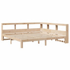 Bookcase Bed without Mattress 200x200 cm Solid Wood Pine