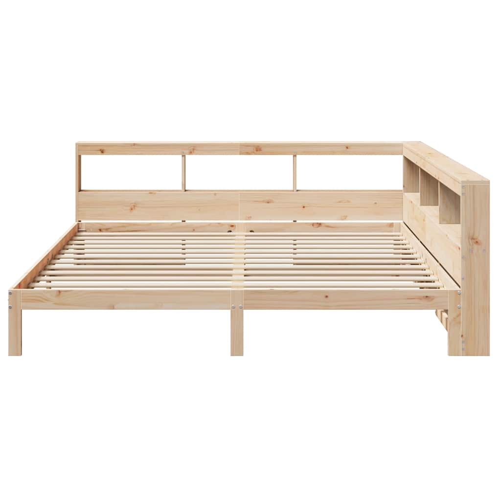 Bookcase Bed without Mattress 200x200 cm Solid Wood Pine