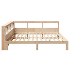 Bookcase Bed without Mattress 200x200 cm Solid Wood Pine