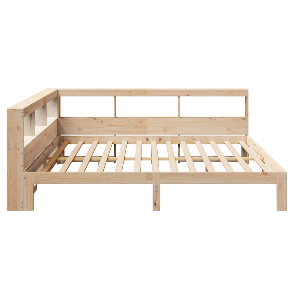Bookcase Bed without Mattress 200x200 cm Solid Wood Pine