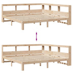 Bookcase Bed without Mattress 200x200 cm Solid Wood Pine