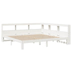 Bookcase Bed without Mattress White 200x200 cm Solid Wood Pine