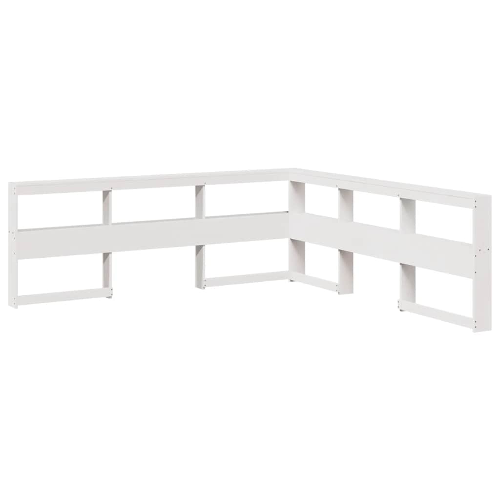 Bookcase Bed without Mattress White 200x200 cm Solid Wood Pine