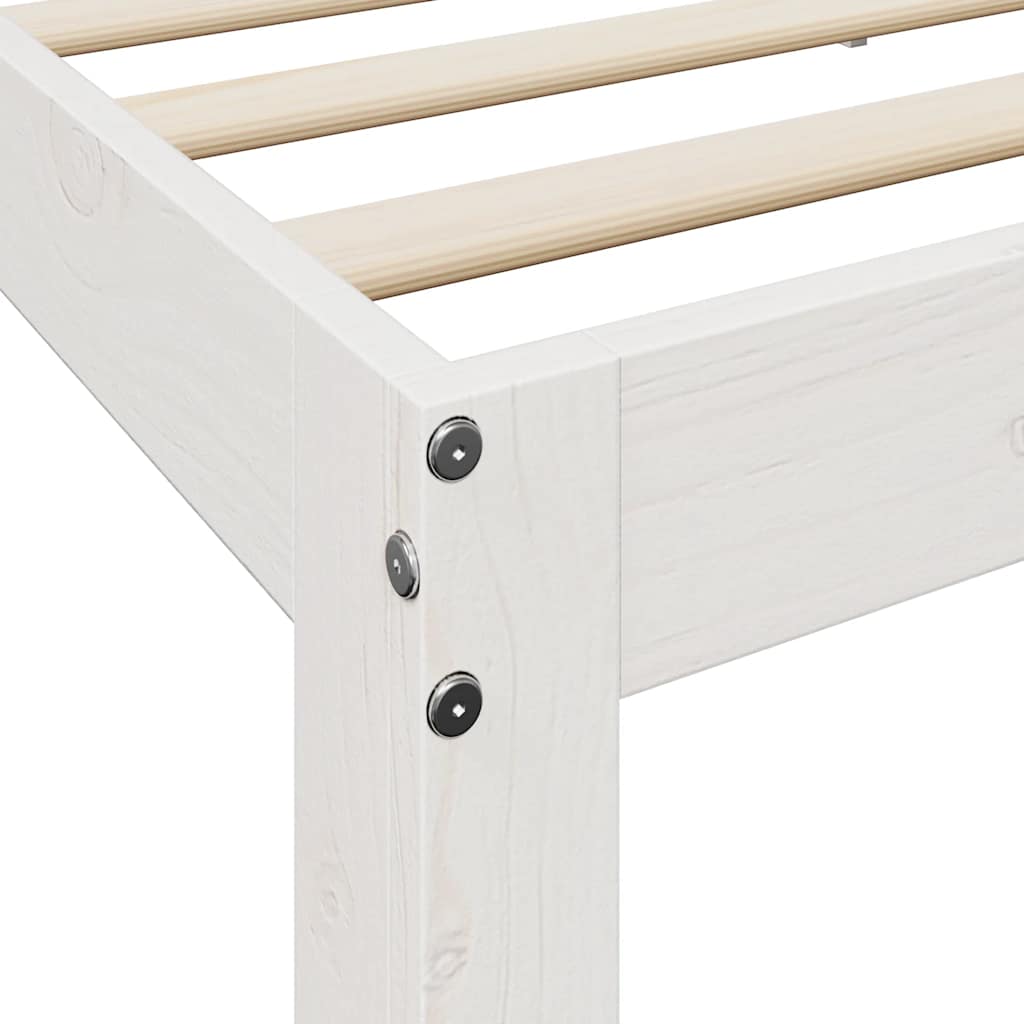Bookcase Bed without Mattress White 200x200 cm Solid Wood Pine