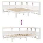 Bookcase Bed without Mattress White 160x200 cm Solid Wood Pine