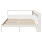 Bookcase Bed without Mattress White 150x200 cm King Size Solid Wood Pine