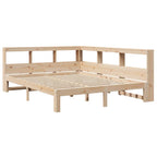 Bookcase Bed without Mattress 140x200 cm Solid Wood Pine