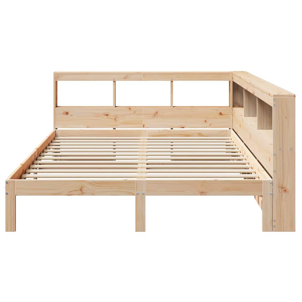 Bookcase Bed without Mattress 140x200 cm Solid Wood Pine