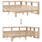 Bookcase Bed without Mattress 140x200 cm Solid Wood Pine