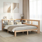 Bookcase Bed without Mattress 140x200 cm Solid Wood Pine