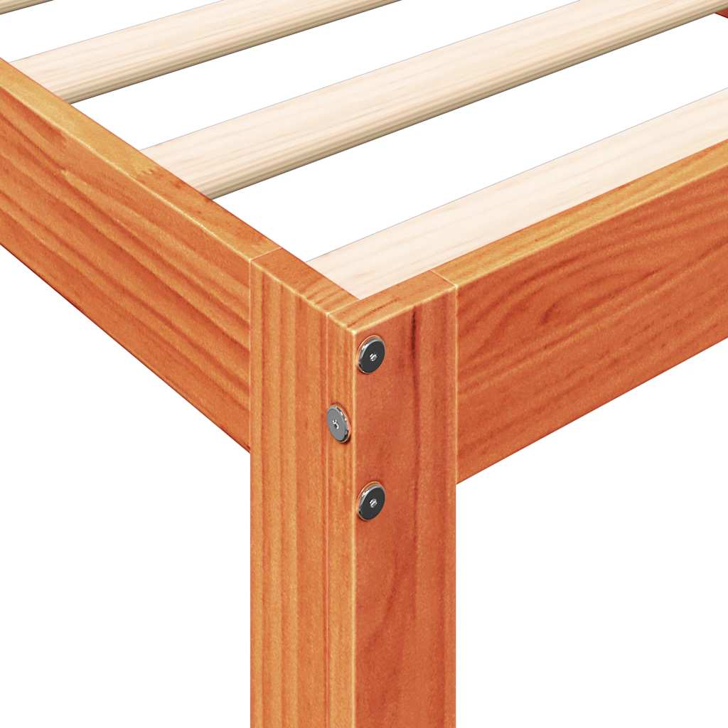 Bookcase Bed without Mattress Wax Brown 140x200 cm Solid Wood Pine