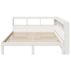 Bookcase Bed without Mattress White 140x190 cm Solid Wood Pine