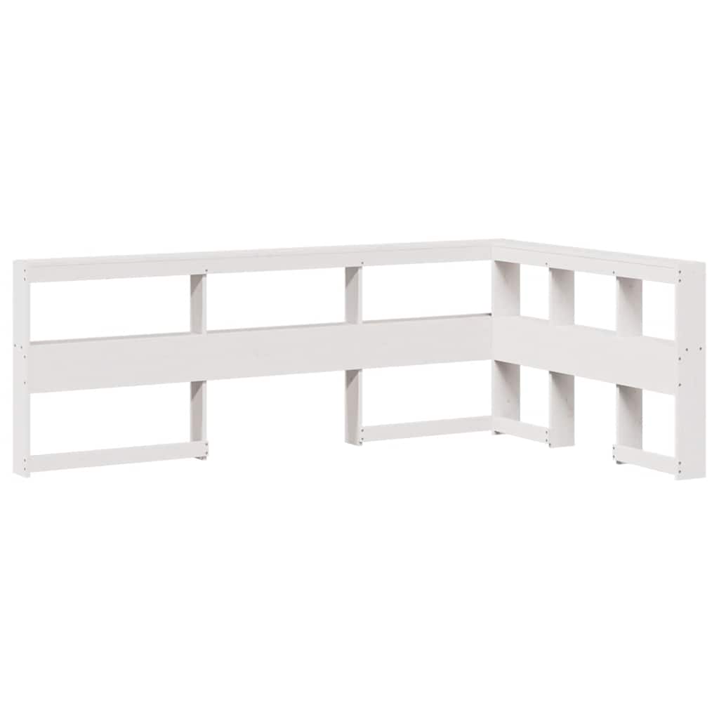 Bookcase Bed without Mattress White 140x190 cm Solid Wood Pine