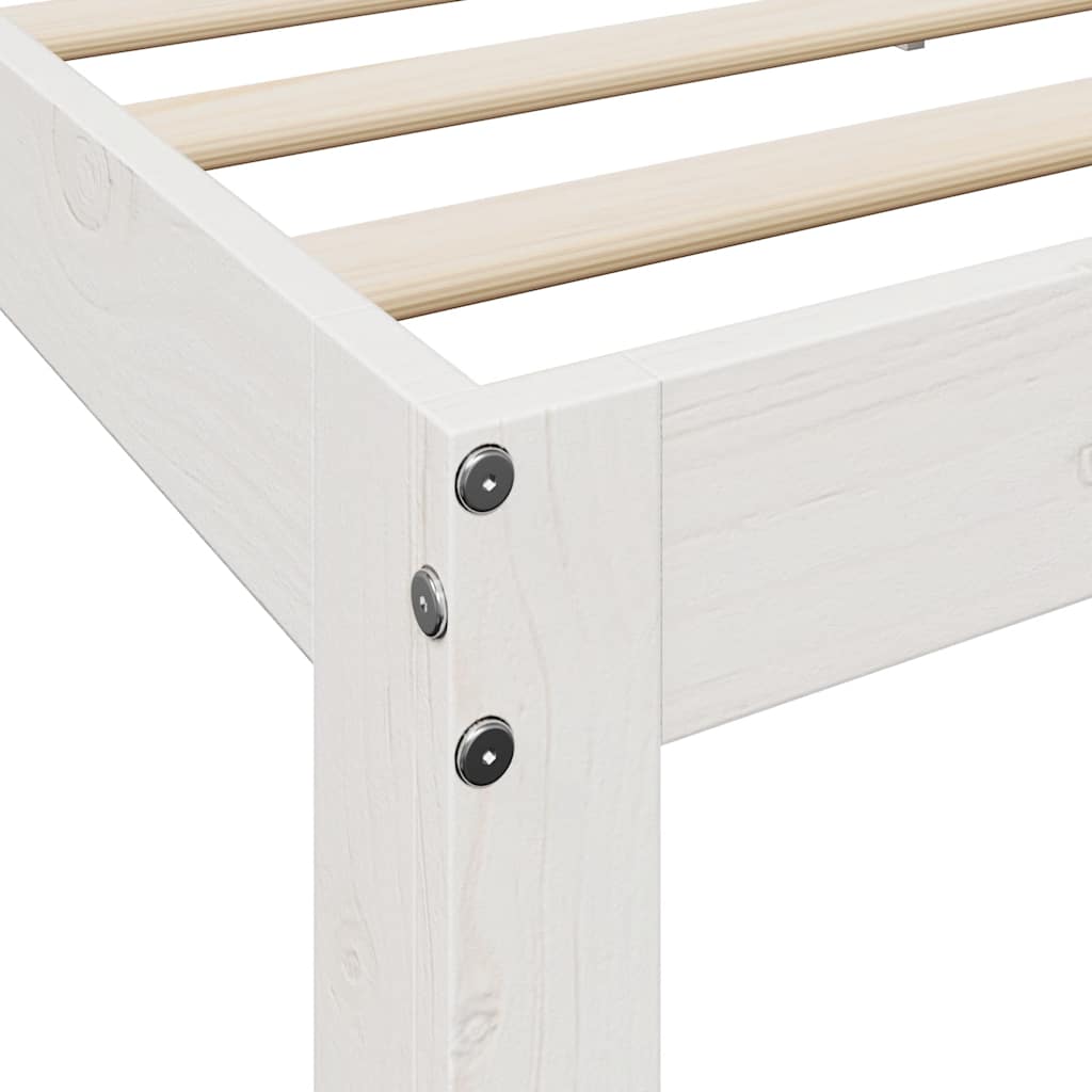 Bookcase Bed without Mattress White 140x190 cm Solid Wood Pine