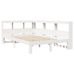 Bookcase Bed without Mattress White 120x190 cm Small Double Solid Wood Pine