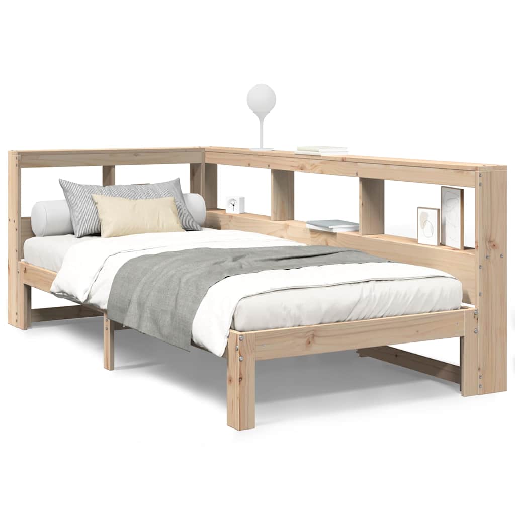 Bookcase Bed without Mattress 90x190 cm Single Solid Wood Pine