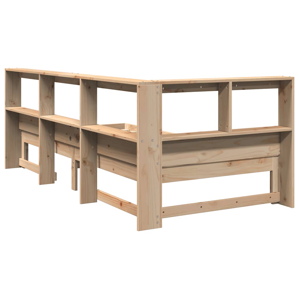 Bookcase Bed without Mattress 90x190 cm Single Solid Wood Pine