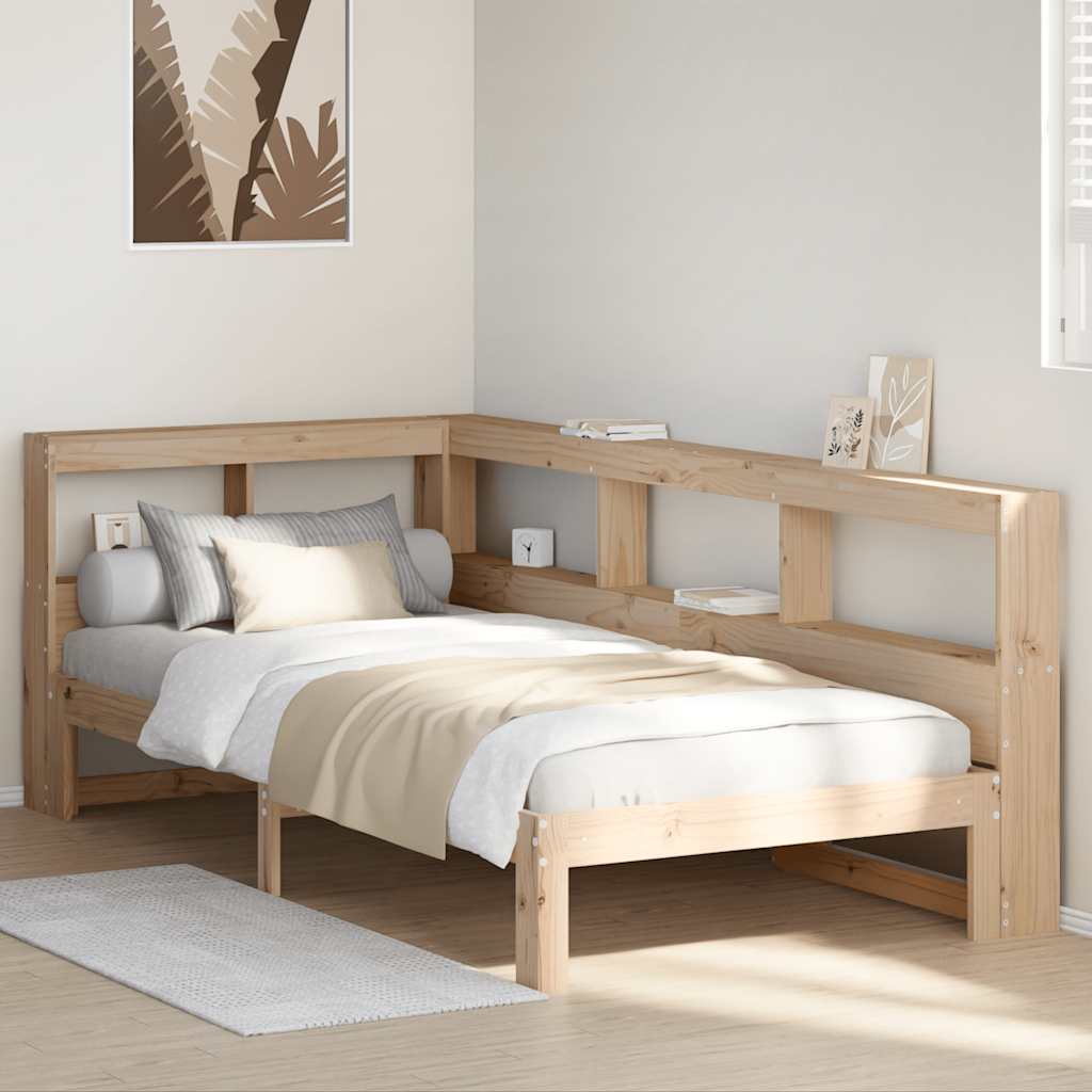 Bookcase Bed without Mattress 90x190 cm Single Solid Wood Pine