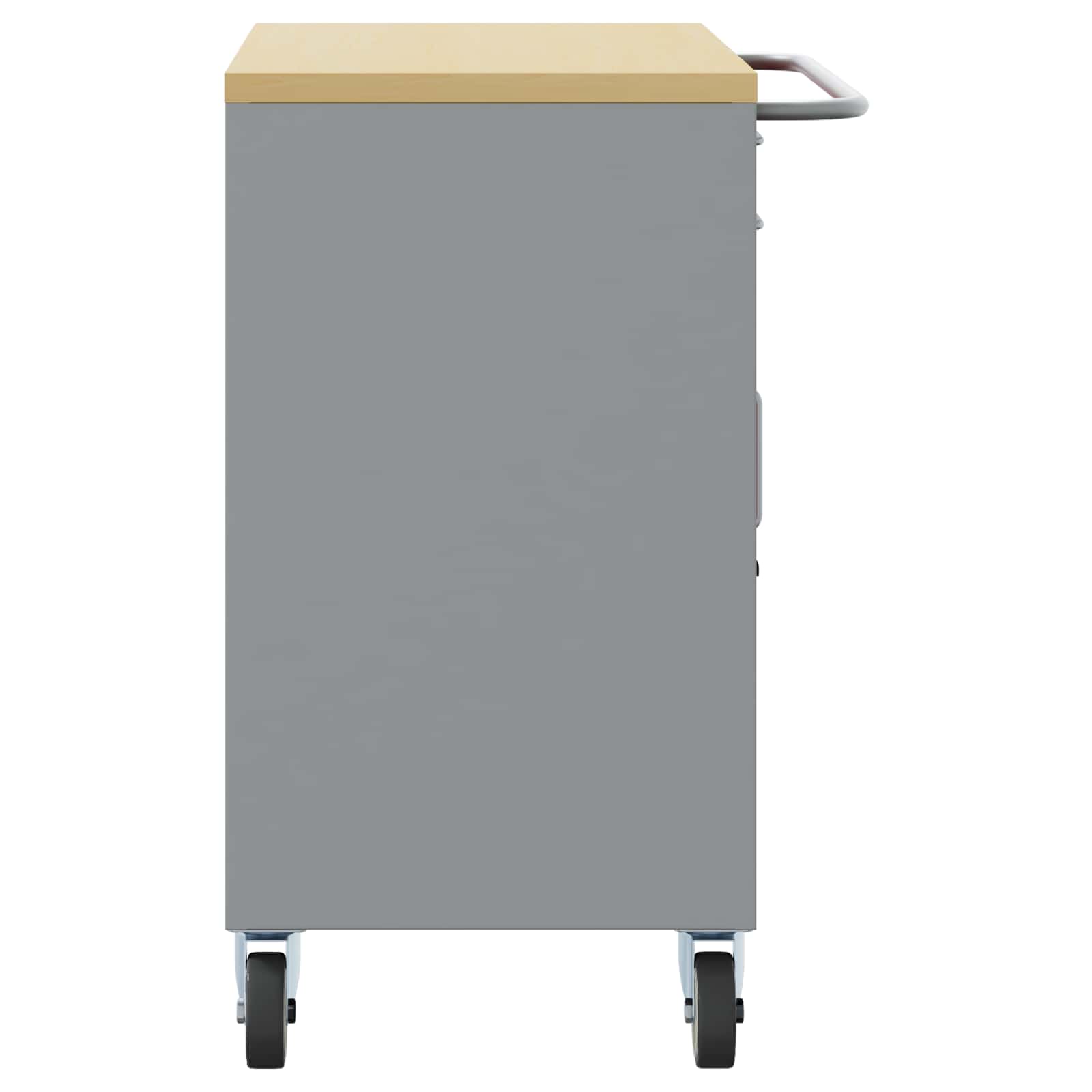 Work Cabinet with Drawer 2 pcs Black and Grey 100 x 55 x 85 cm