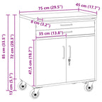 Work Cabinet with Drawer 2 pcs Black and Grey 100 x 55 x 85 cm