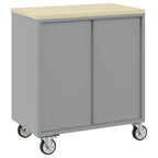 Work Cabinet with Drawer 3 pcs Black and Grey 150 x 55 x 85 cm
