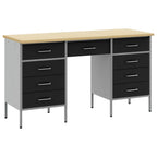 Work Cabinet with Drawer with Lock 3 pcs Black 150 x 55 x 85 cm