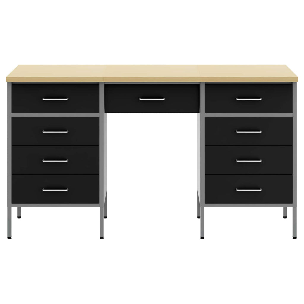 Work Cabinet with Drawer with Lock 3 pcs Black 150 x 55 x 85 cm