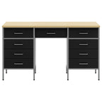 Work Cabinet with Drawer with Lock 3 pcs Black 150 x 55 x 85 cm