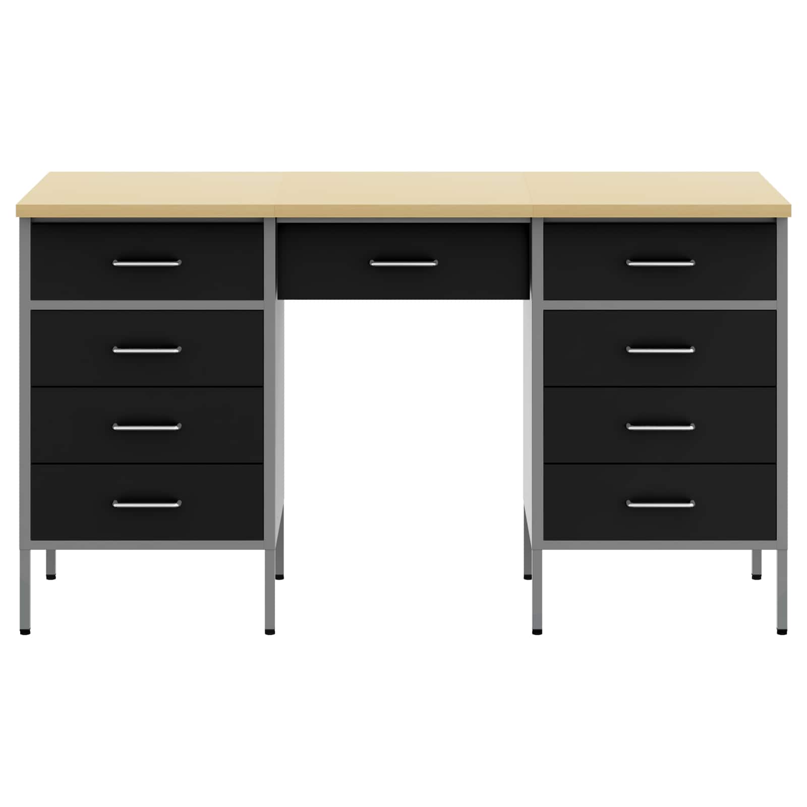 Work Cabinet with Drawer with Lock 3 pcs Black 150 x 55 x 85 cm